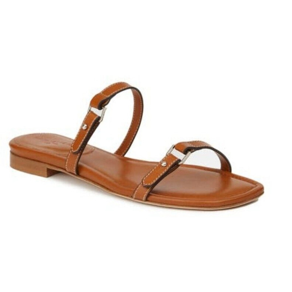 Lafayette 148 New York NEW Marlon Slide Sandal Size EU 36 US 5.5 Brown Leather